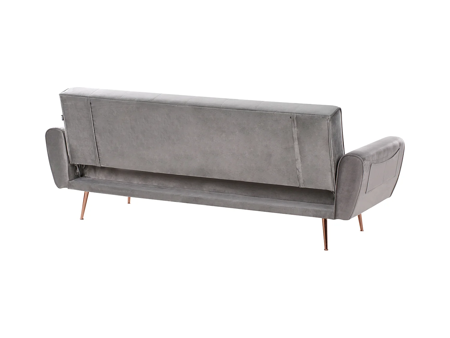 Canapé-lit 3 places SELNES Velours Gris clair