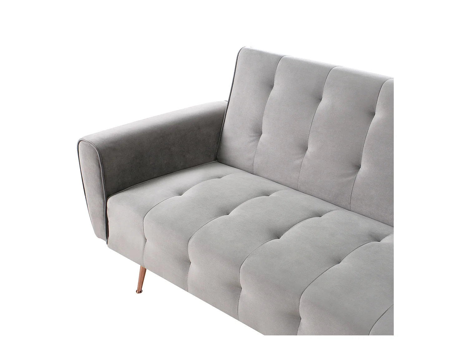 Canapé-lit 3 places SELNES Velours Gris clair