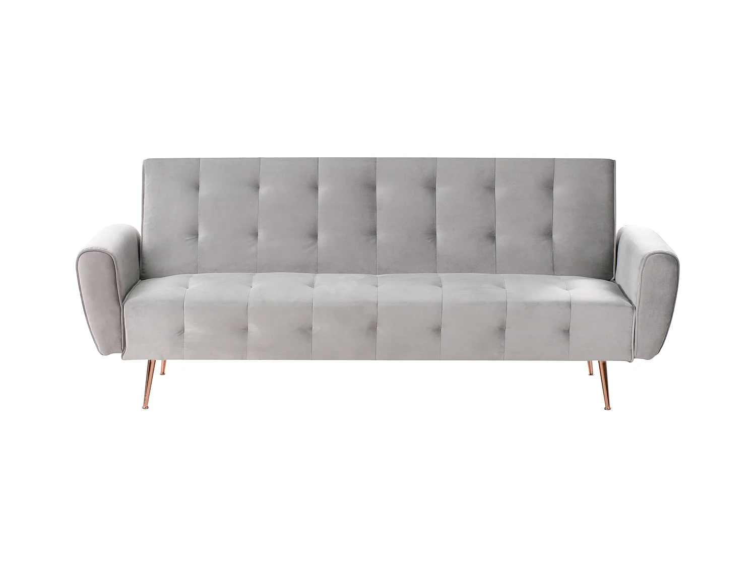 Schlafsofa SELNES Samtstoff Hellgrau 3-Sitzer