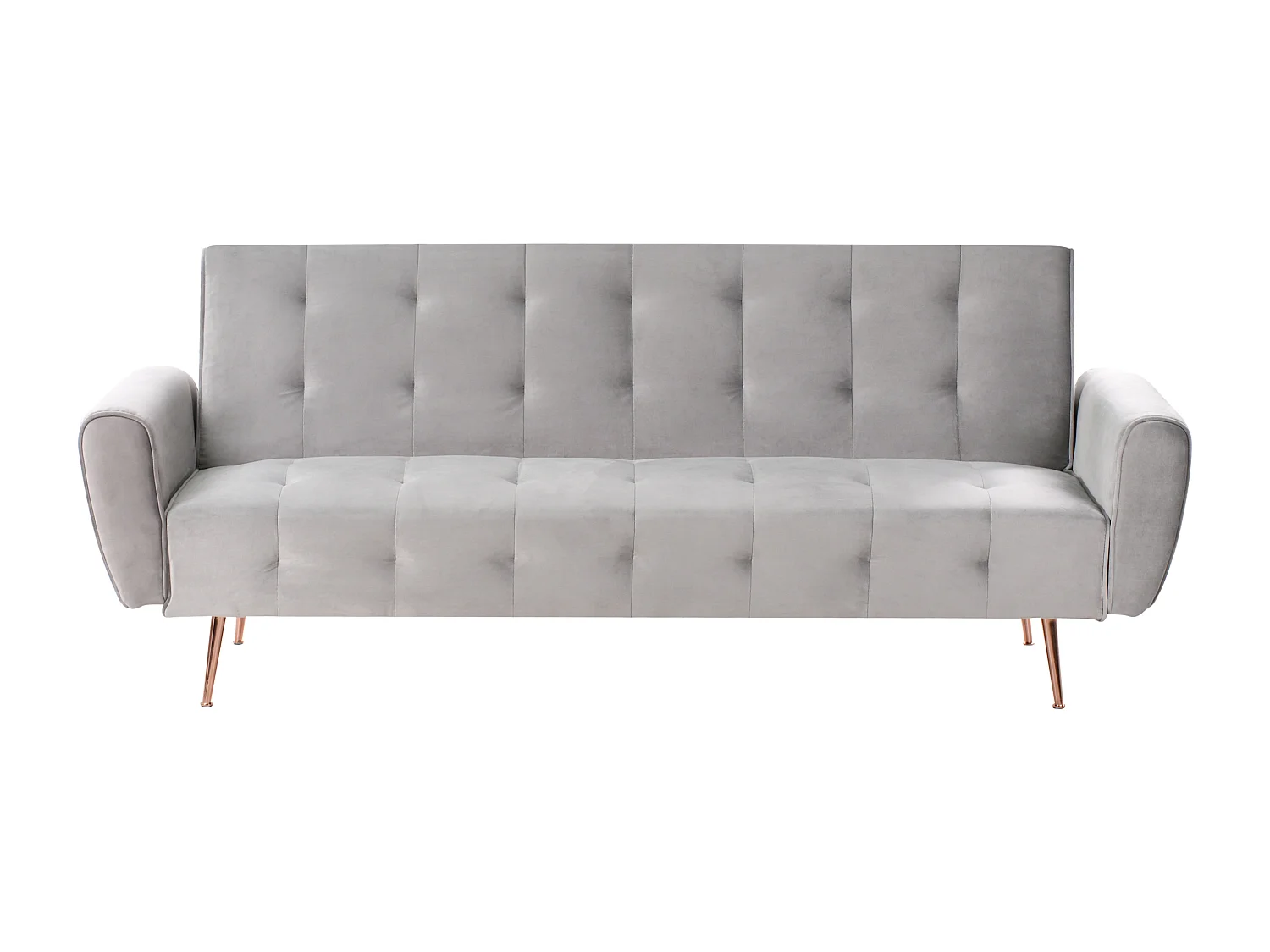 Sofa rozkładana SELNES Welur Jasnoszary dla 3 osób