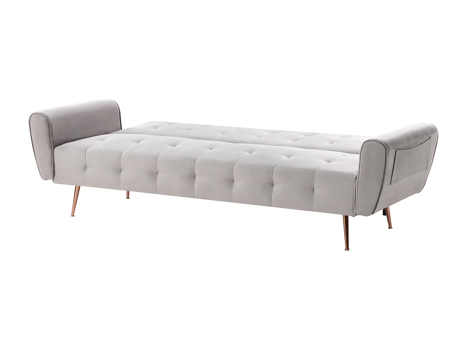 Sofa rozkładana SELNES Welur Jasnoszary dla 3 osób