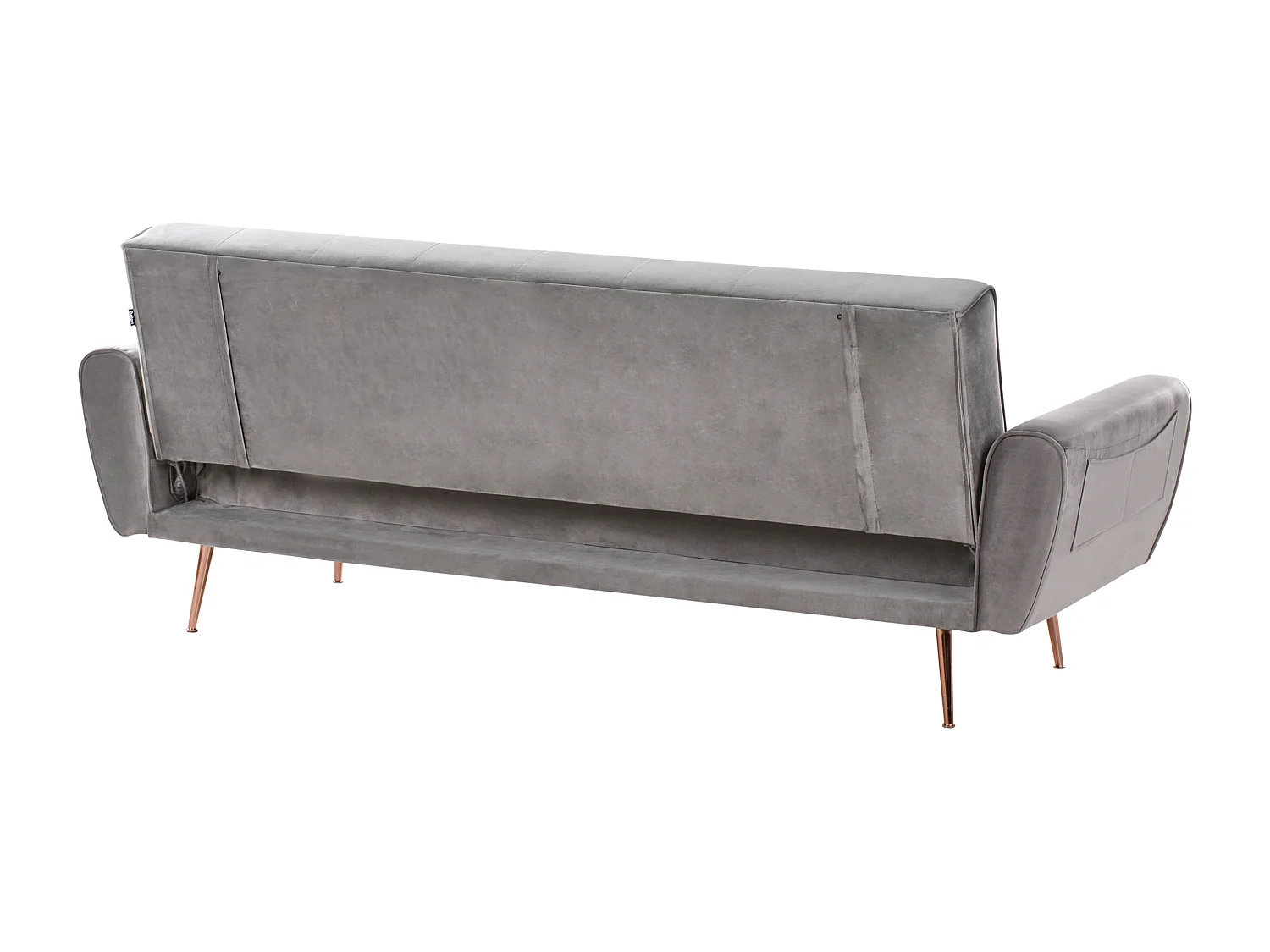Sofa rozkładana SELNES Welur Jasnoszary dla 3 osób