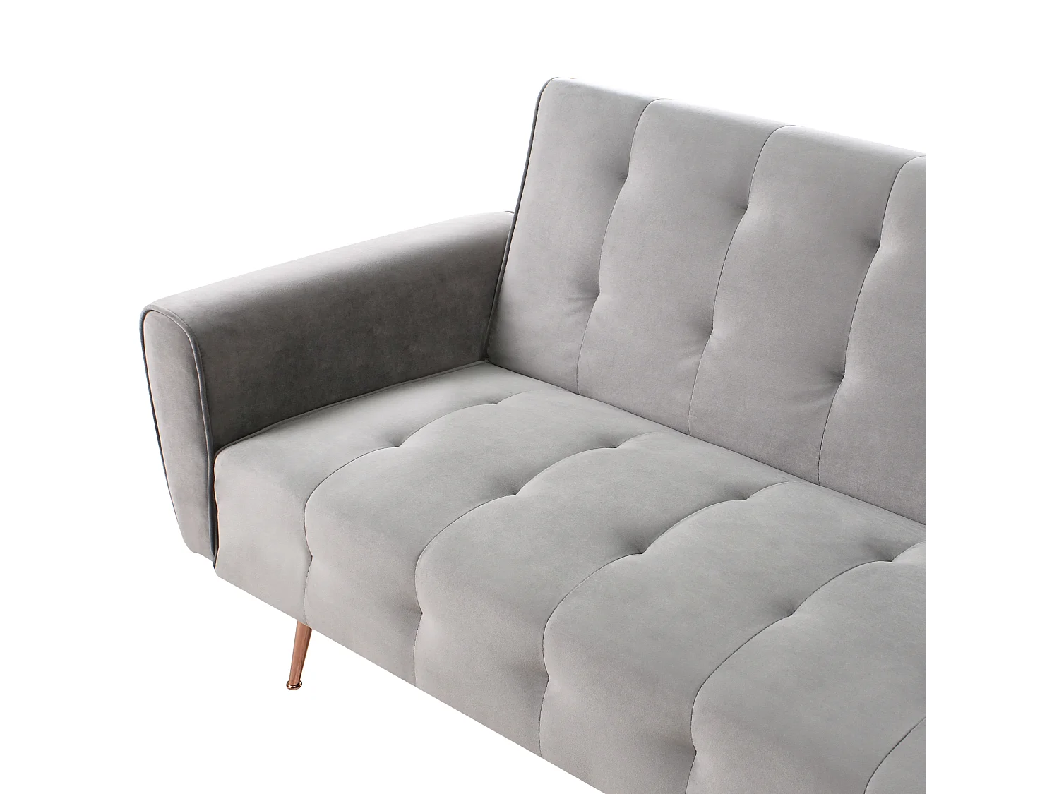 Sofa rozkładana SELNES Welur Jasnoszary dla 3 osób