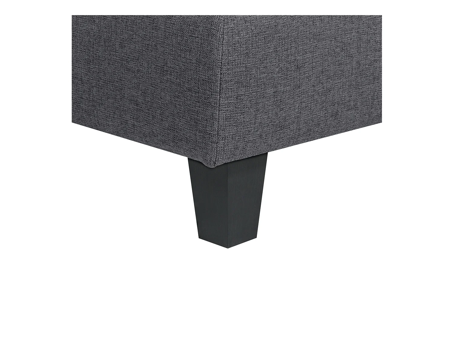 Canapé d'Angle Moderne Modulaire 4 Places Côté Droit avec Ottoman Pieds Noirs et Tissu Rembourré Gris Foncé Unstad
