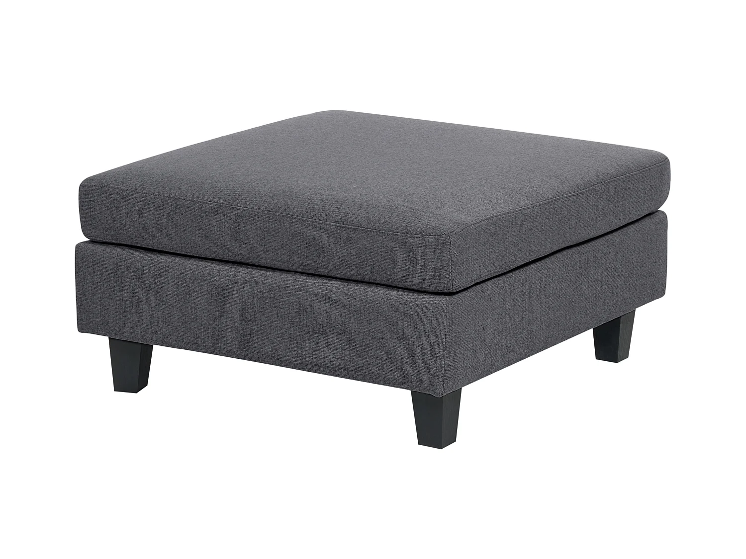 Canapé d'Angle Moderne Modulaire 4 Places Côté Droit avec Ottoman Pieds Noirs et Tissu Rembourré Gris Foncé Unstad