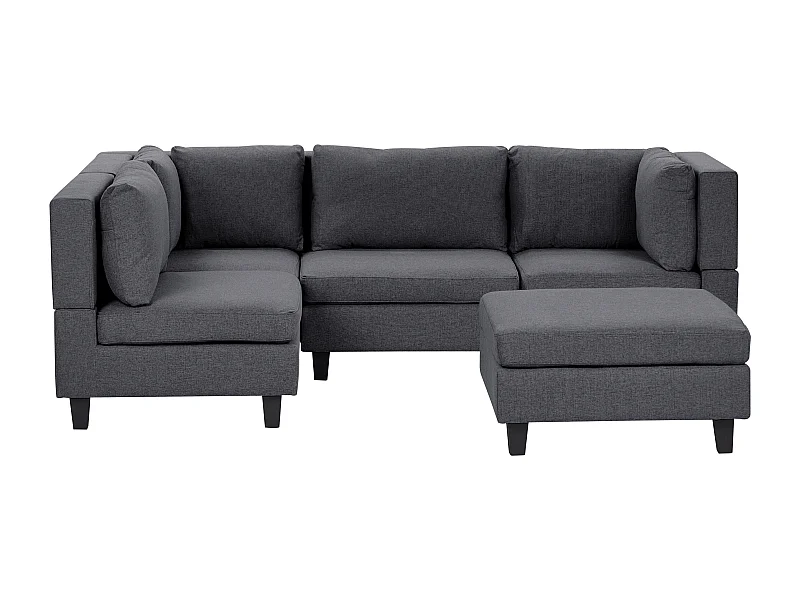 UNSTAD Tessuto Grigio scuro con ottomana 4 posti Lato destro