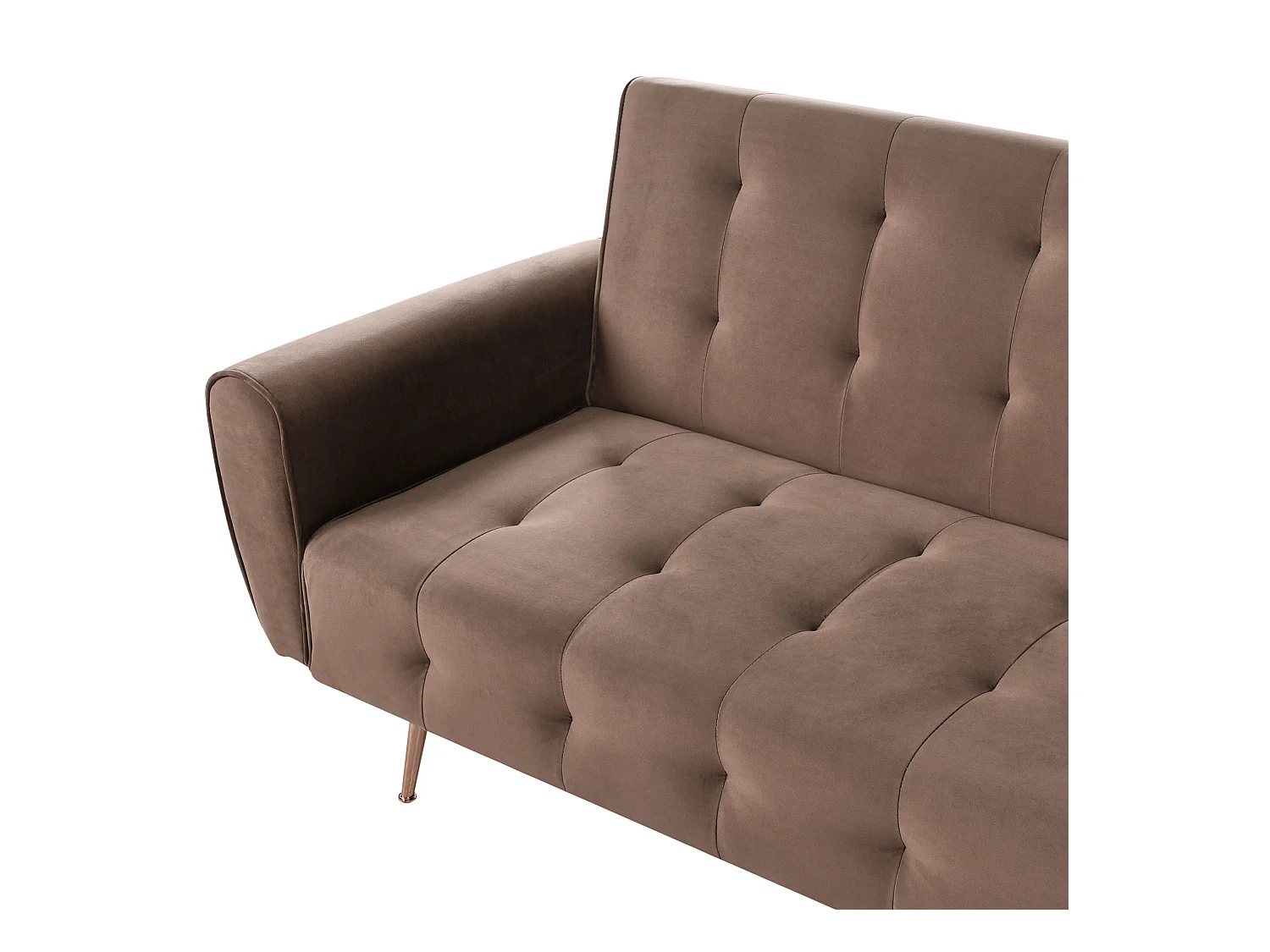 Canapé-lit 3 places SELNES Velours Marron