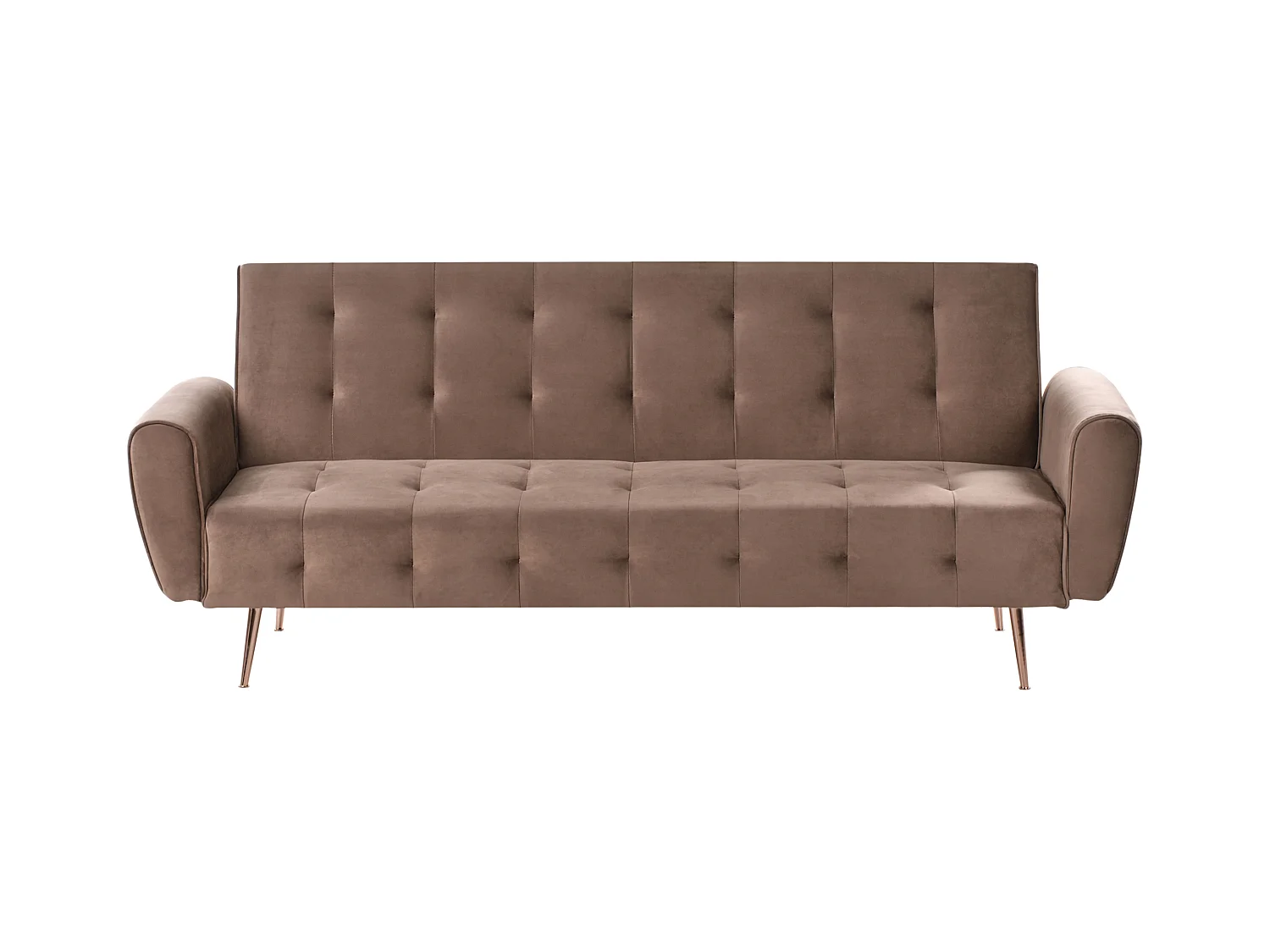 Schlafsofa SELNES Samtstoff Braun 3-Sitzer
