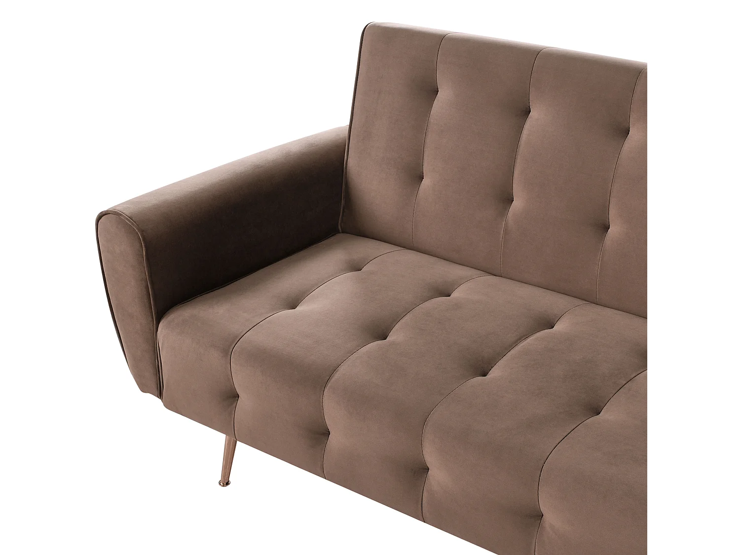 Canapé-lit 3 places SELNES Velours Marron