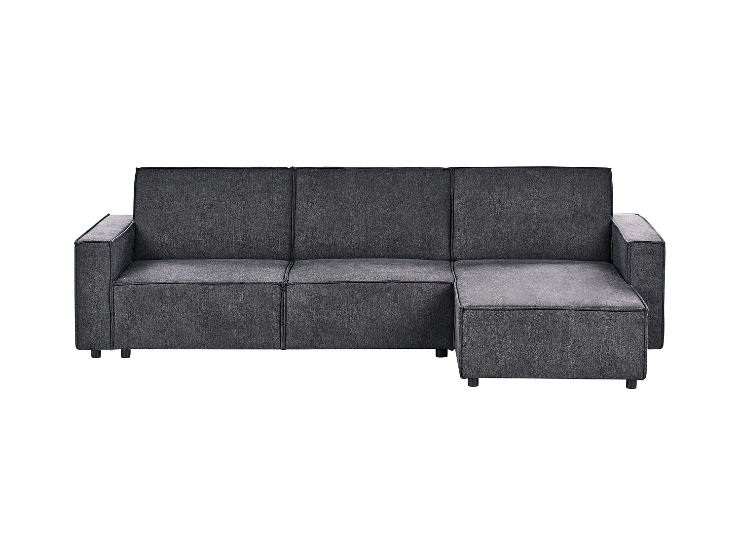 Canapé-lit d'Angle à droite en Tissu 3 Places Rembourré en Forme de L Gris Graphite Romedal II