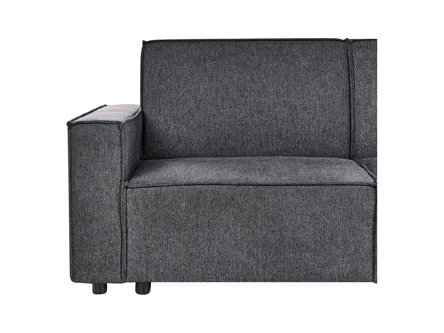 Canapé-lit d'Angle à droite en Tissu 3 Places Rembourré en Forme de L Gris Graphite Romedal II