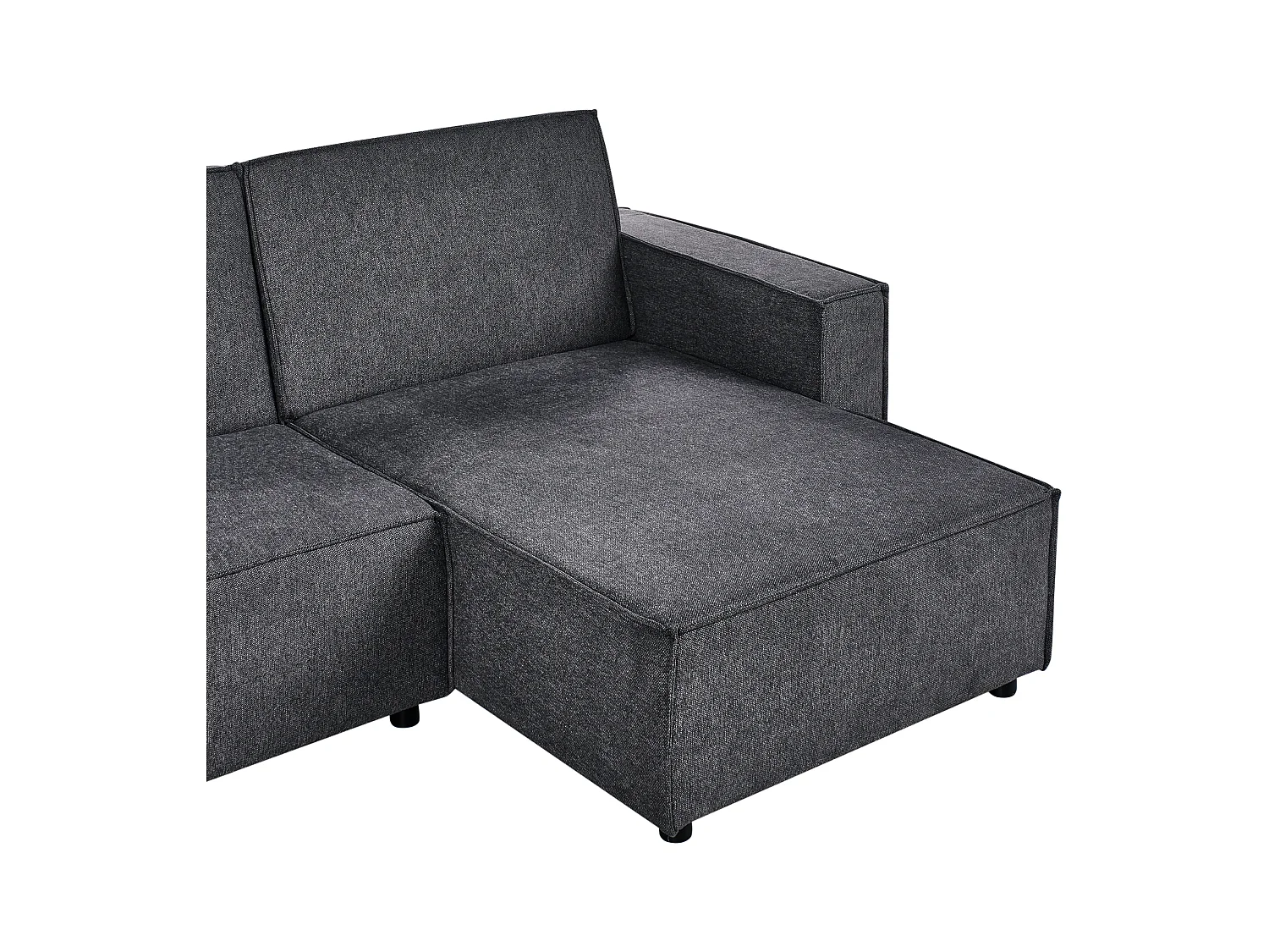 Canapé-lit d'Angle à droite en Tissu 3 Places Rembourré en Forme de L Gris Graphite Romedal II