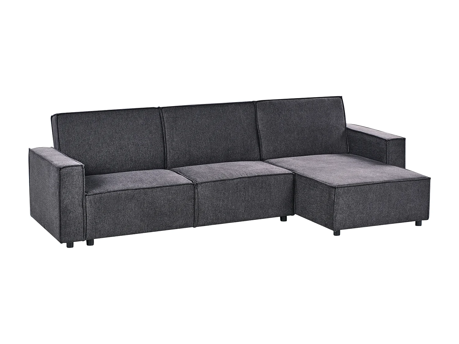 3-Sitzer Ecksofa links L-förmig Stoff graphitgrau mit Schlaffunktion Romedal II