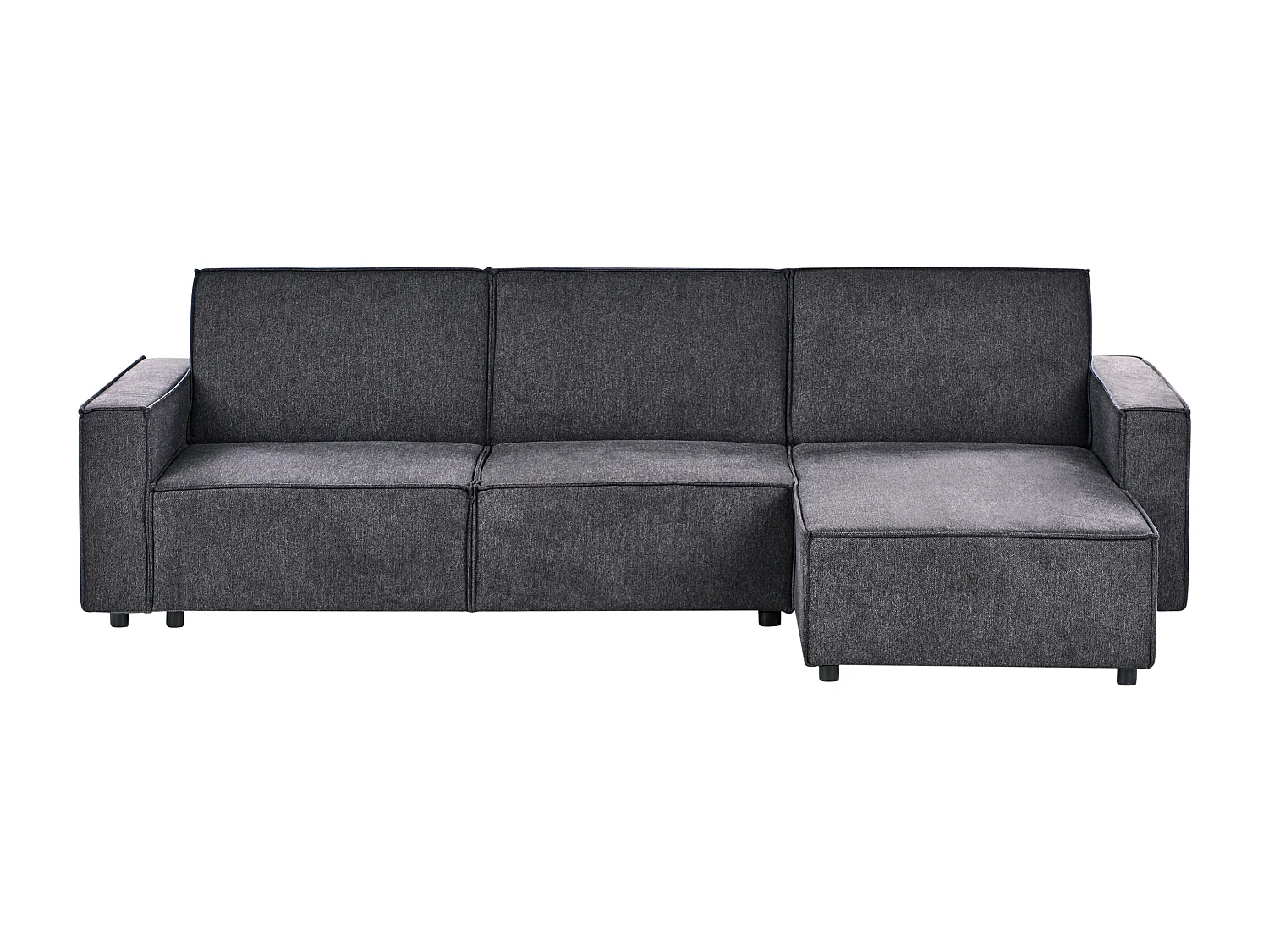 Canapé-lit d'Angle à Gauche en Tissu 3 Places Rembourré en Forme de L Gris Graphite Romedal II