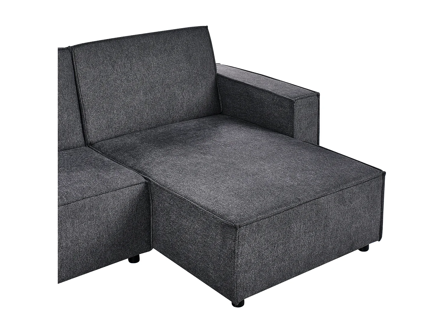 Canapé-lit d'Angle à Gauche en Tissu 3 Places Rembourré en Forme de L Gris Graphite Romedal II