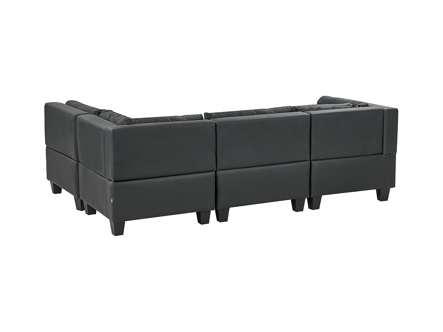Canapé d'Angle Moderne Modulaire 4 Places Côté droite en Cuir PU Rembourré Noir Unstad