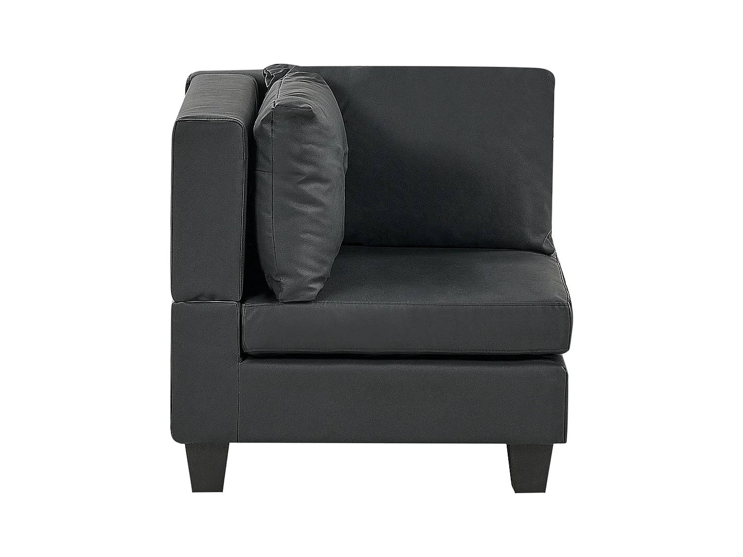 Canapé d'Angle Moderne Modulaire 4 Places Côté droite en Cuir PU Rembourré Noir Unstad