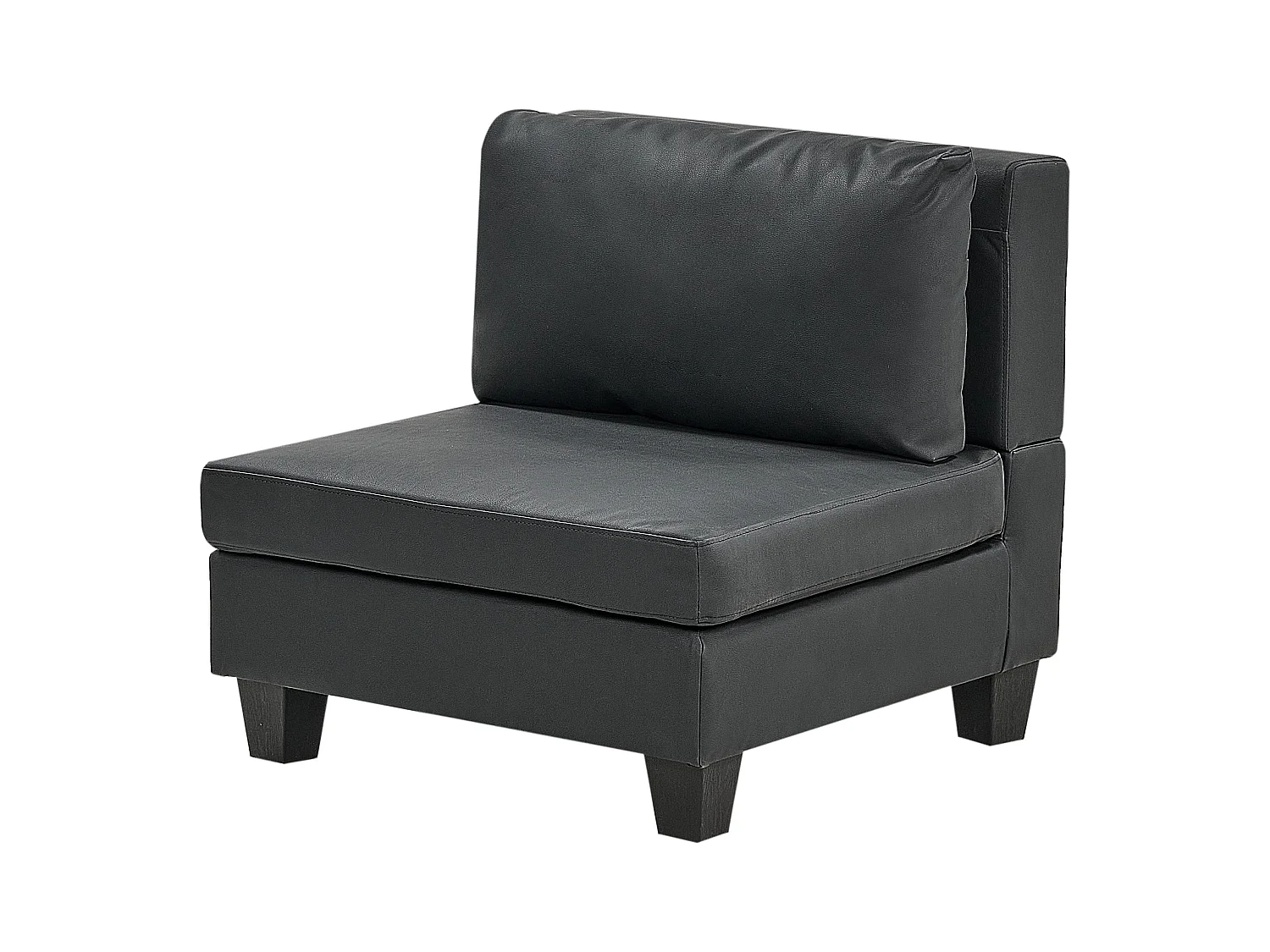 Canapé d'Angle Moderne Modulaire 4 Places Côté droite en Cuir PU Rembourré Noir Unstad