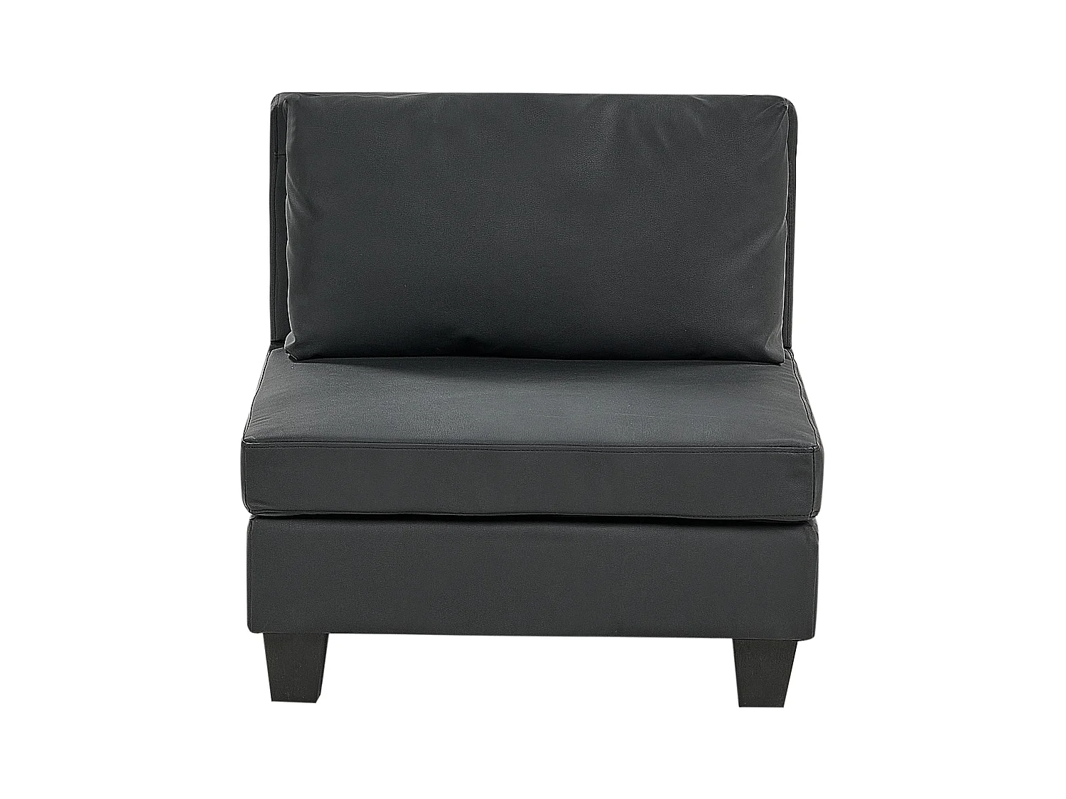 Canapé d'Angle Moderne Modulaire 4 Places Côté droite en Cuir PU Rembourré Noir Unstad