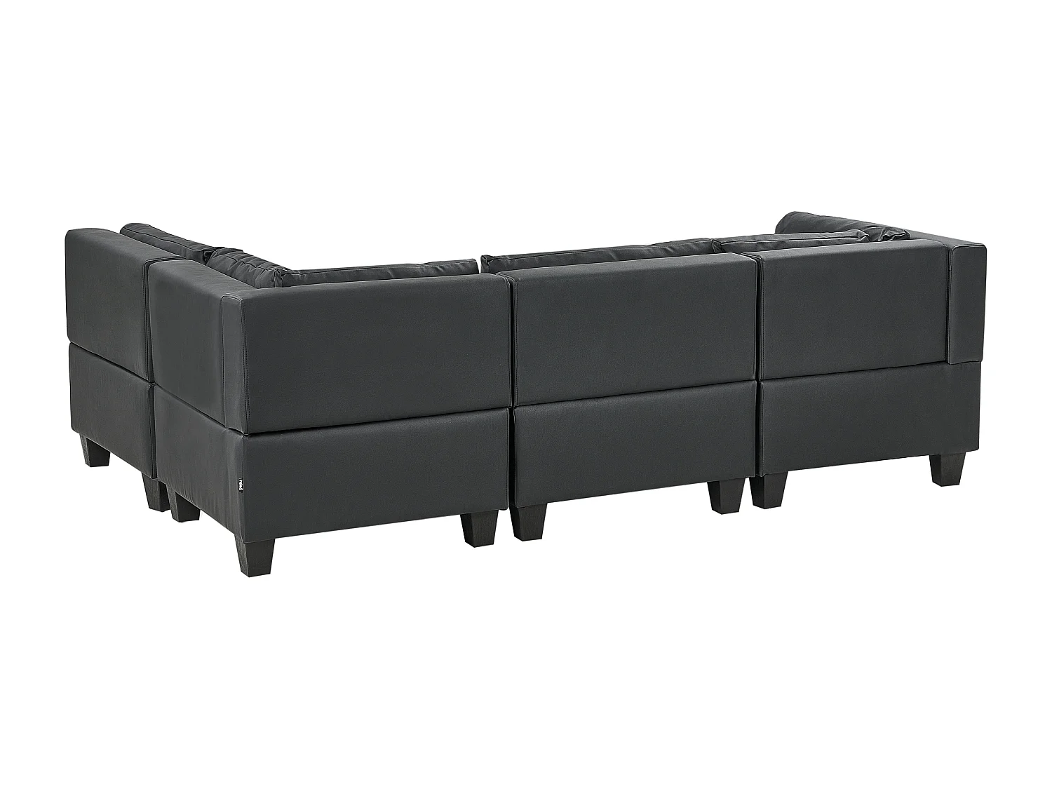 Canapé d'Angle Moderne Modulaire 4 Places Côté Gauche en Cuir PU Rembourré Noir Unstad