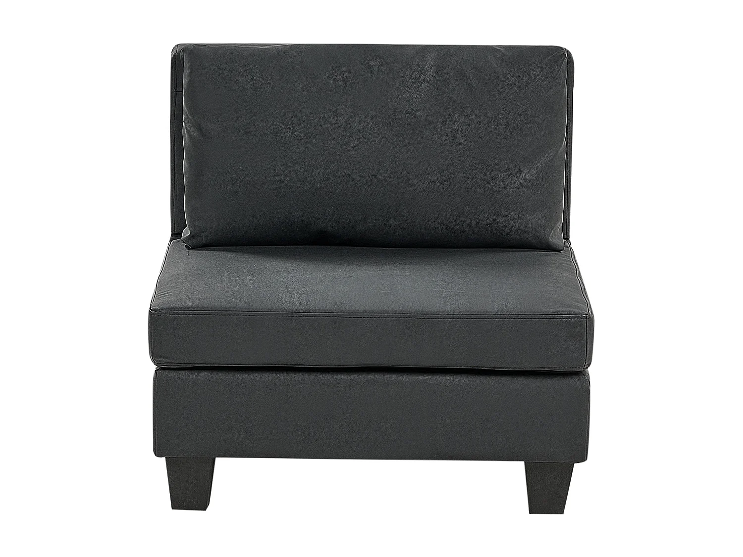 Canapé d'Angle Moderne Modulaire 4 Places Côté Gauche en Cuir PU Rembourré Noir Unstad