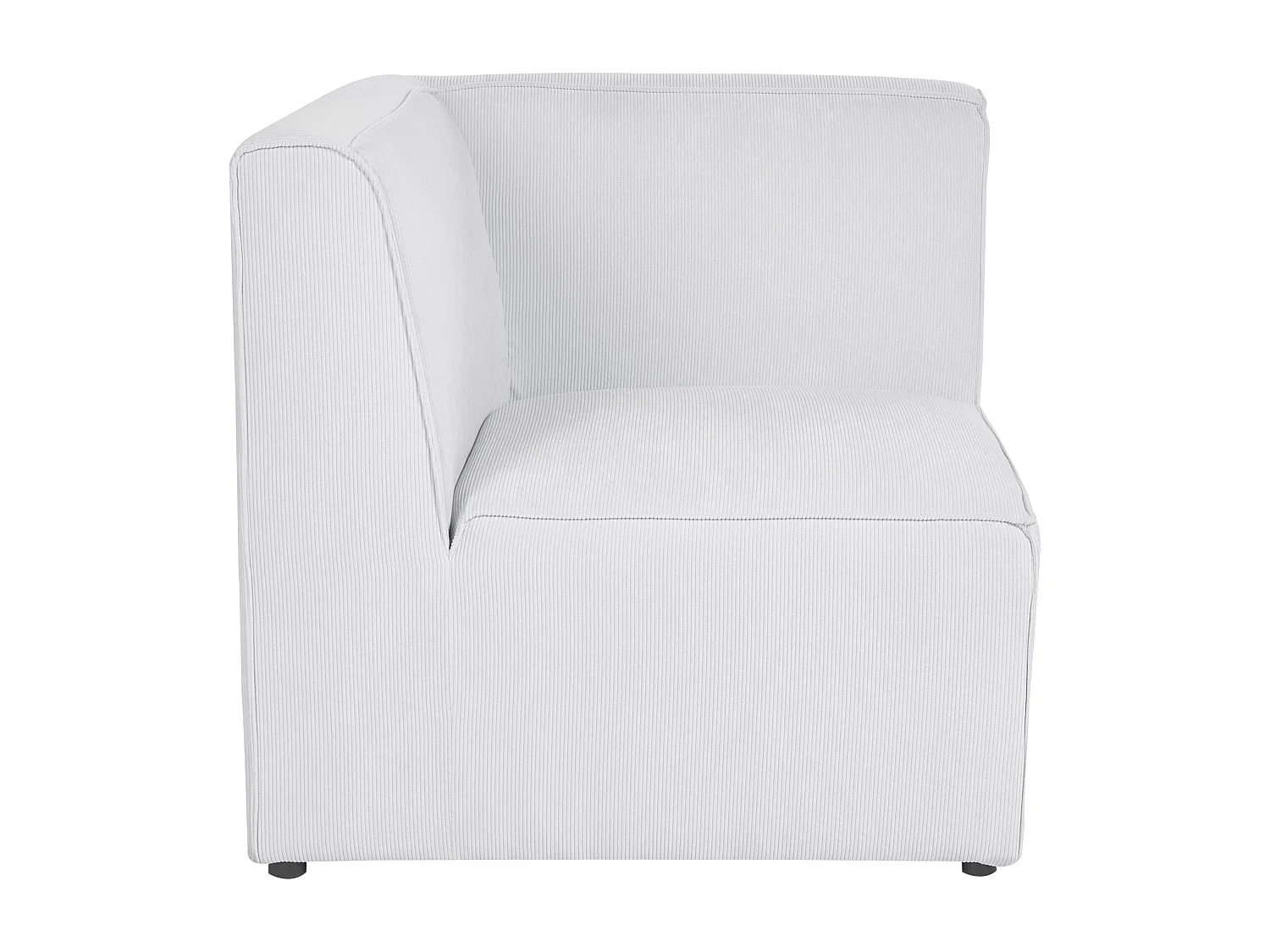 Canapé modulable 3 places LEMVIG Velours côtelé Blanc cassé avec ottoman