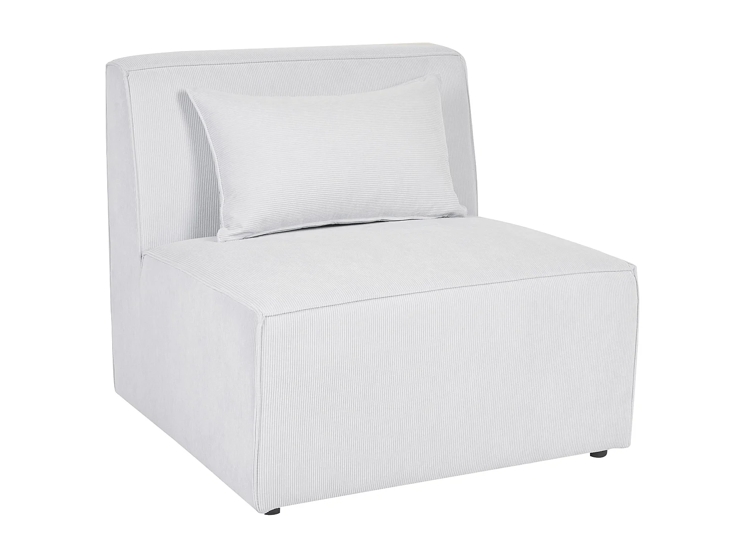 Canapé modulable 3 places LEMVIG Velours côtelé Blanc cassé avec ottoman