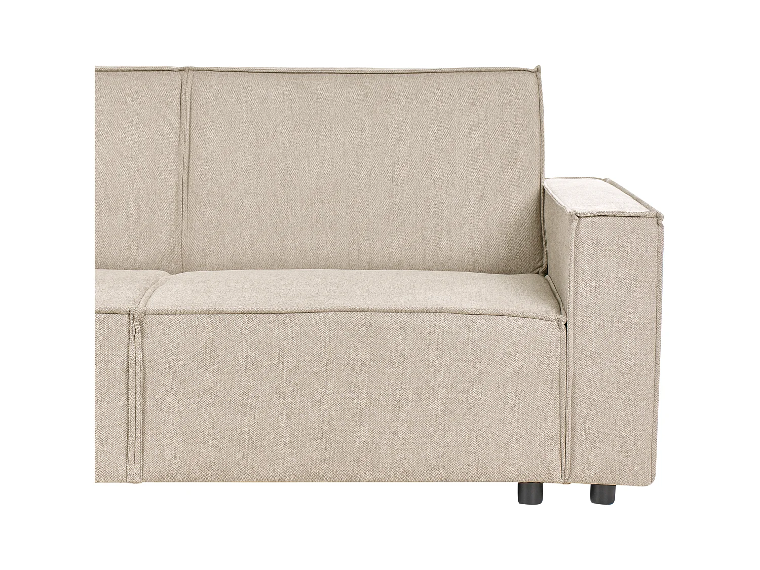 Canapé-lit d'Angle à gauche en Tissu 3 Places Rembourré en Forme de L Beige Romedal II