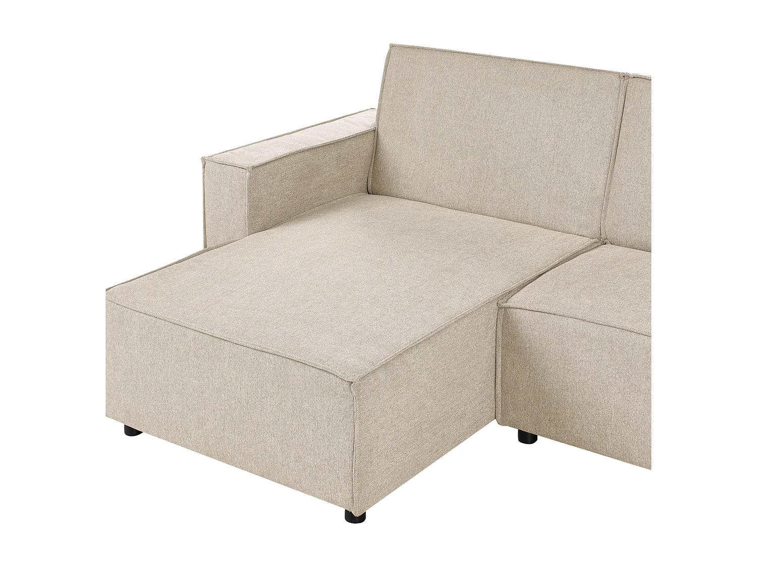 Divano letto angolare ROMEDAL II Tessuto Beige 3 posti Lato destro