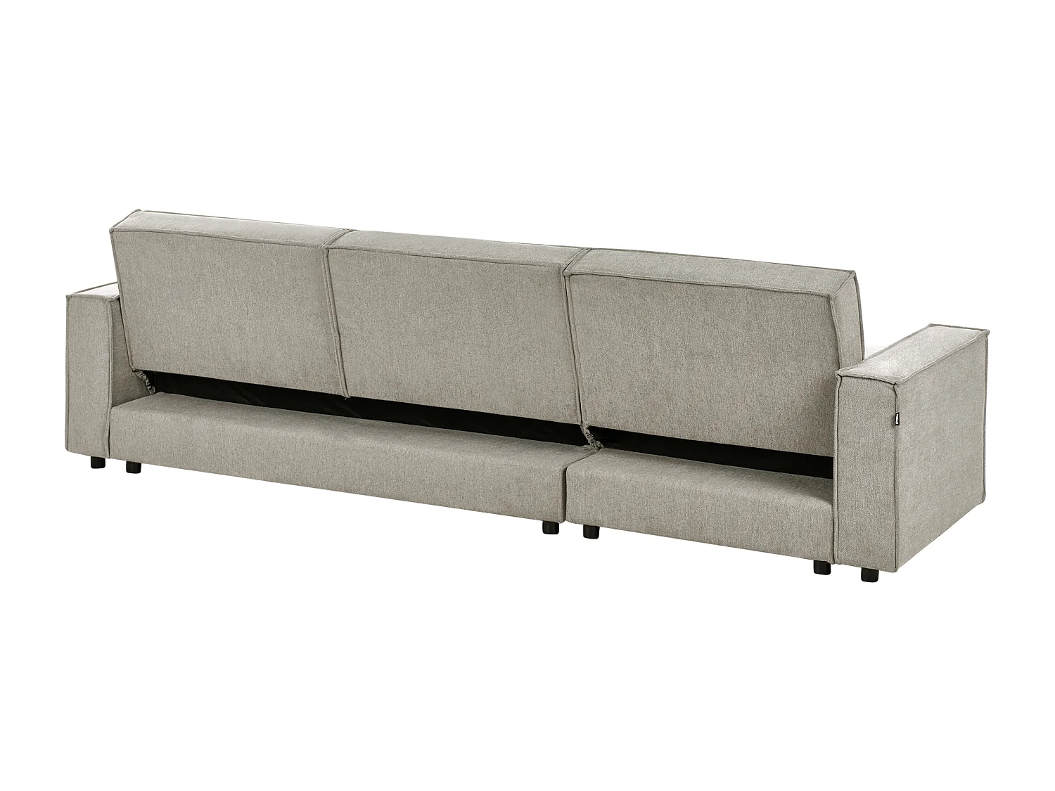 Sofá-cama de canto ROMEDAL II Tecido Creme 3 lugares à direita