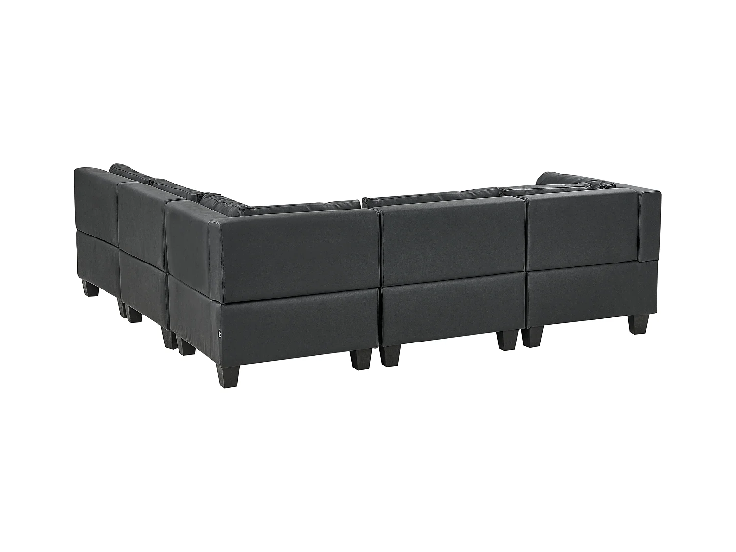 Canapé d'Angle Moderne Modulaire 5 Places Côté droite en Cuir PU Noir Unstad