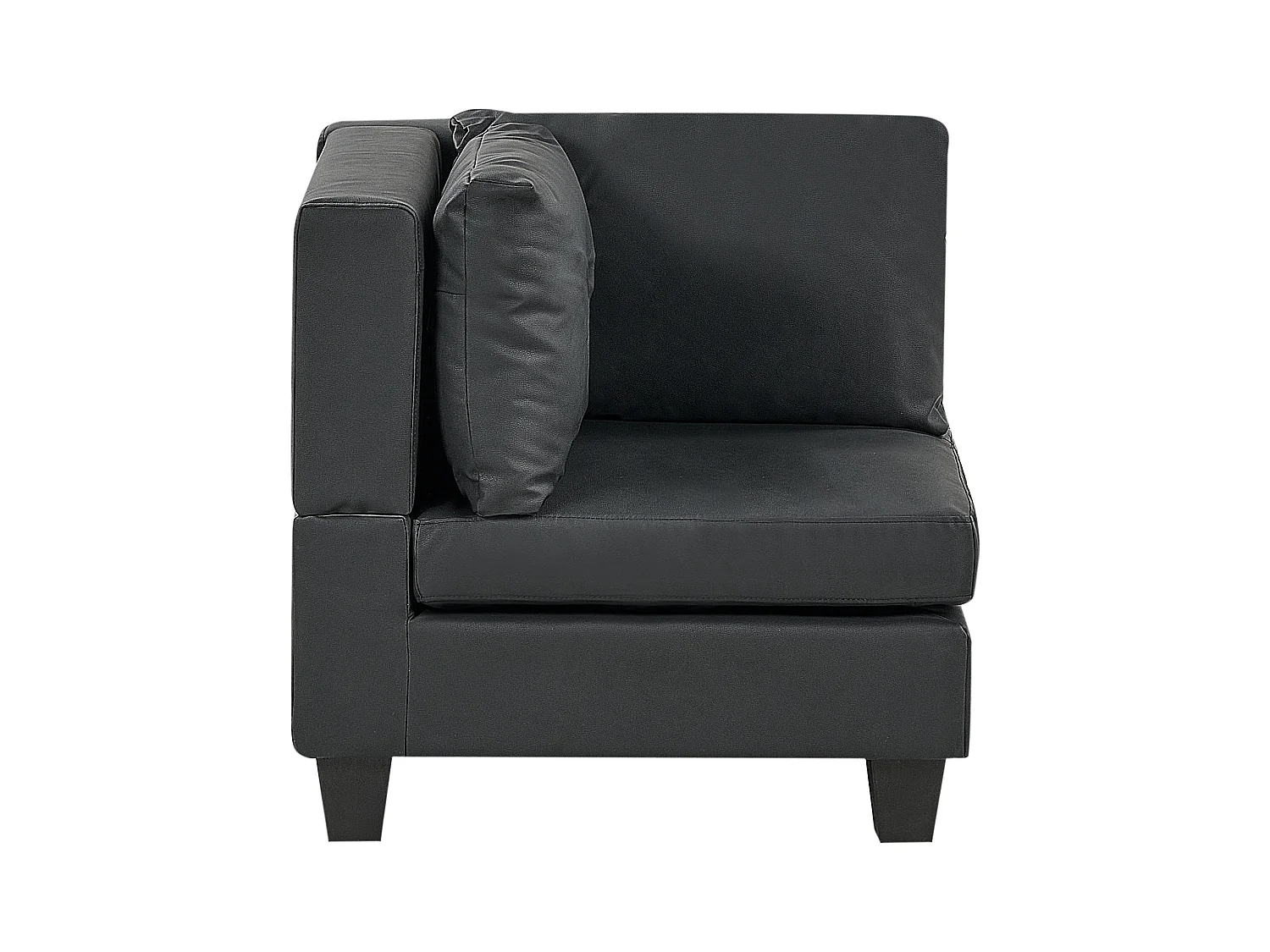 Canapé d'Angle Moderne Modulaire 5 Places Côté droite en Cuir PU Noir Unstad