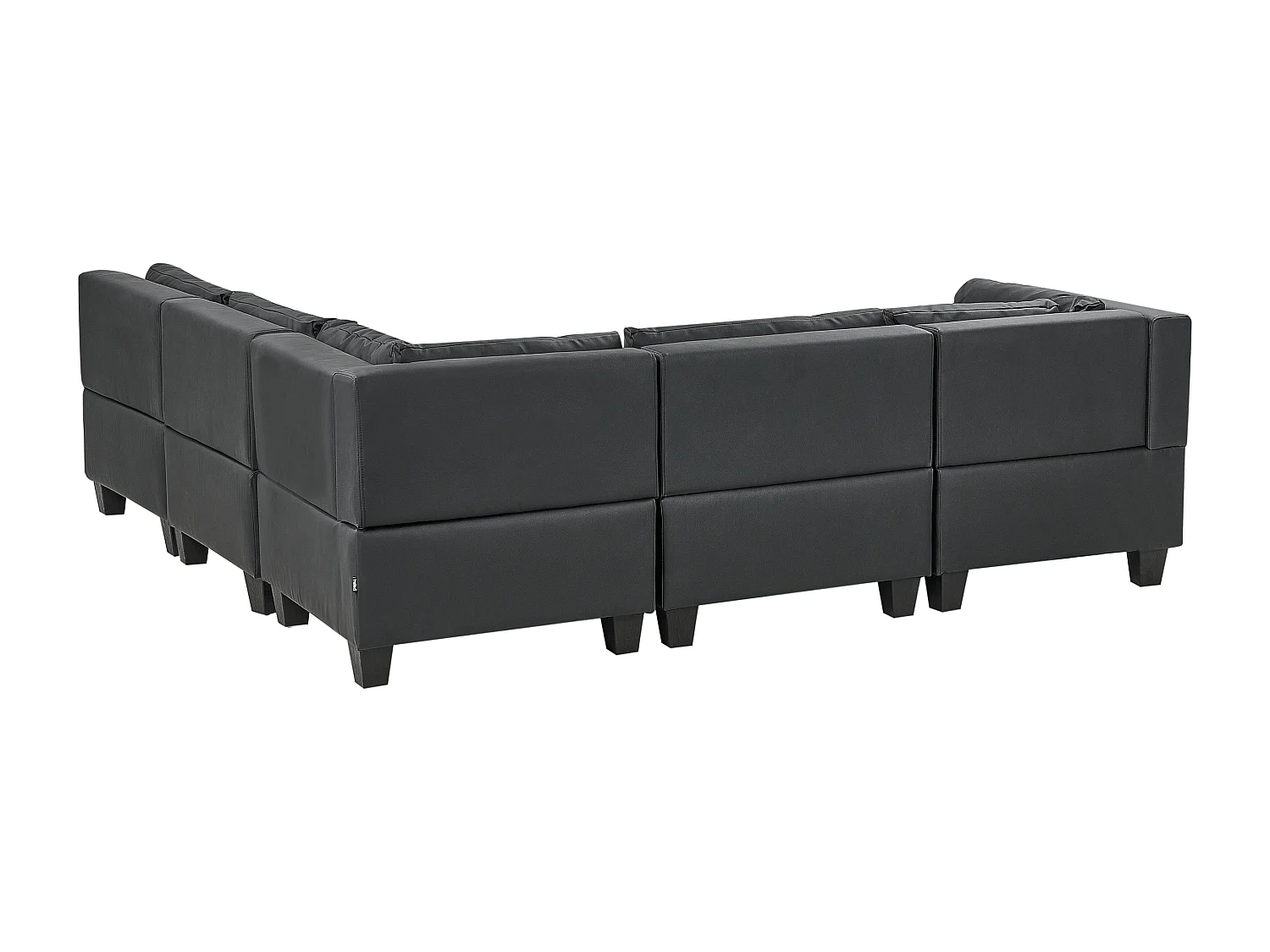 Modulaire hoekbank UNSTAD Kunstleer Zwart 5-zitter Linkerzijde