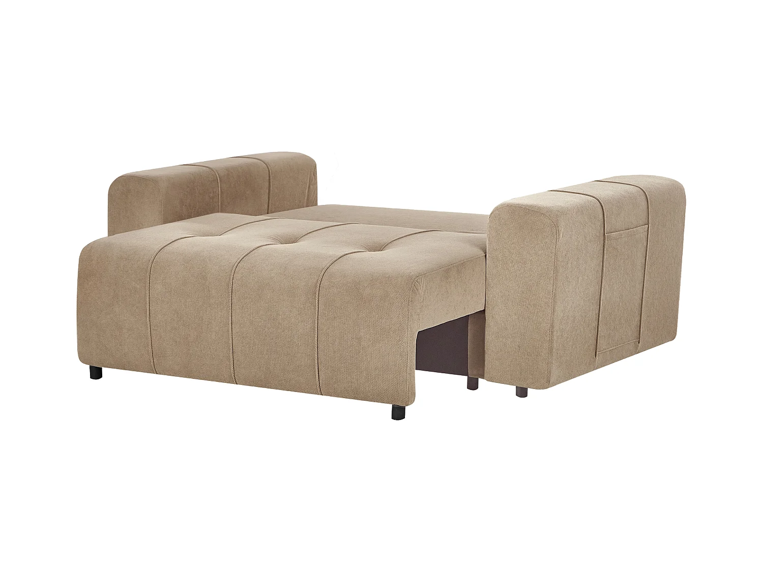 Canapé-lit 2 places INNVIK Tissu Marron avec rangement