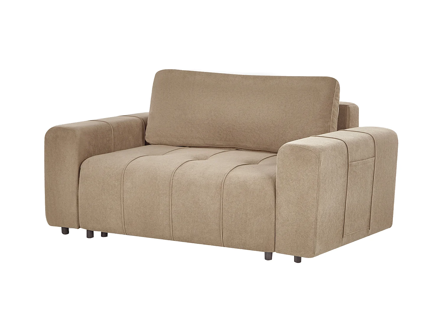 Canapé-lit 2 places INNVIK Tissu Marron avec rangement