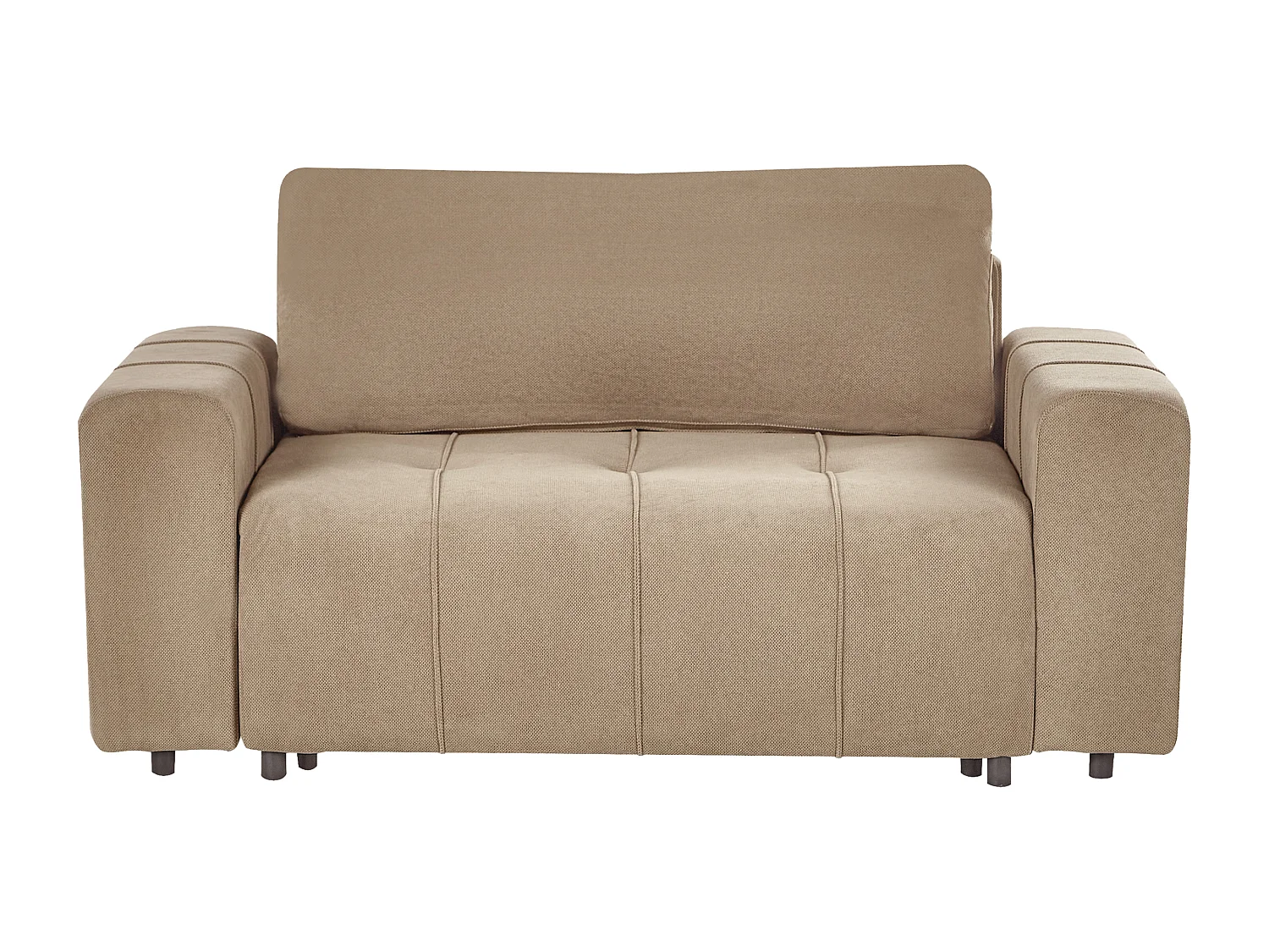 Canapé-lit 2 places INNVIK Tissu Marron avec rangement