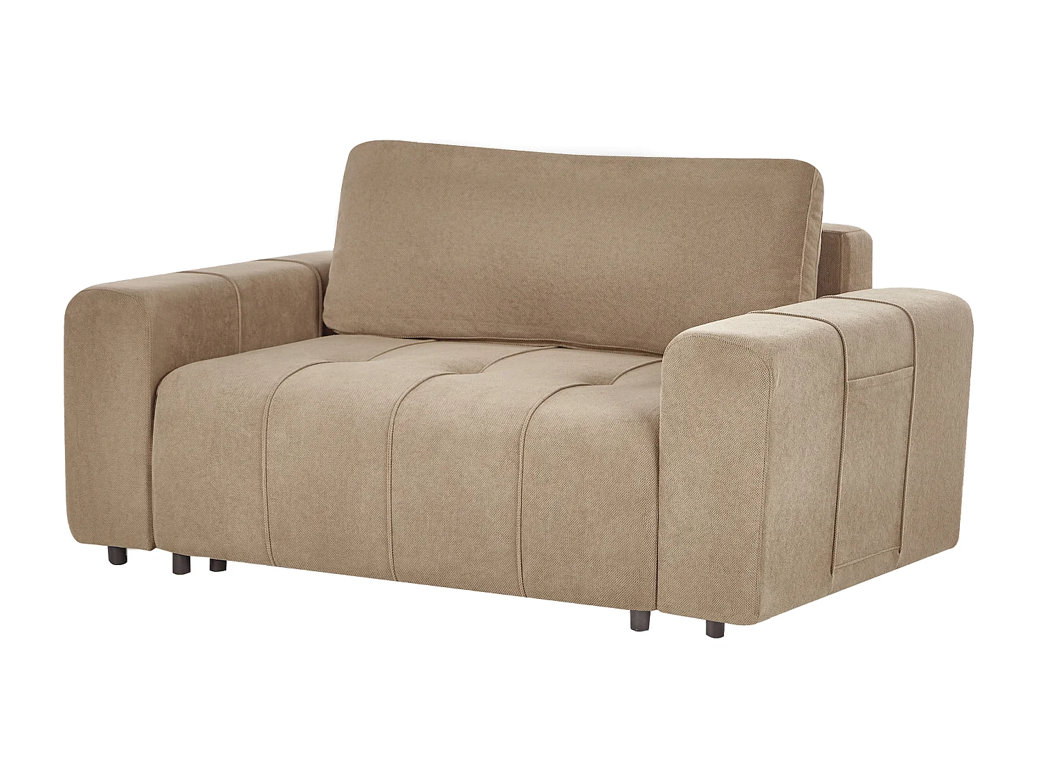 Sofá cama INNVIK Tela Marrón con almacenaje 2 plazas