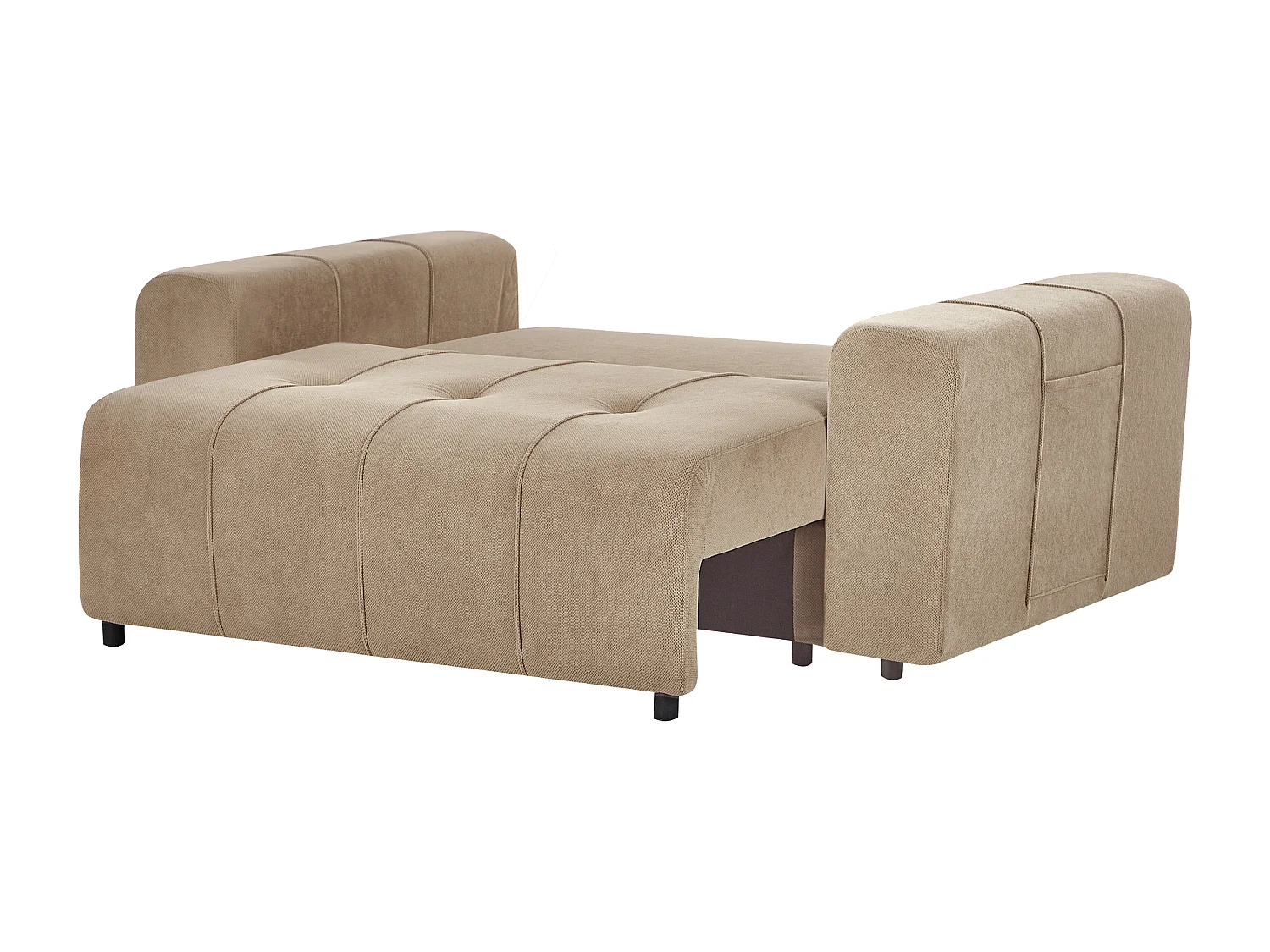 Sofá cama INNVIK Tela Marrón con almacenaje 2 plazas