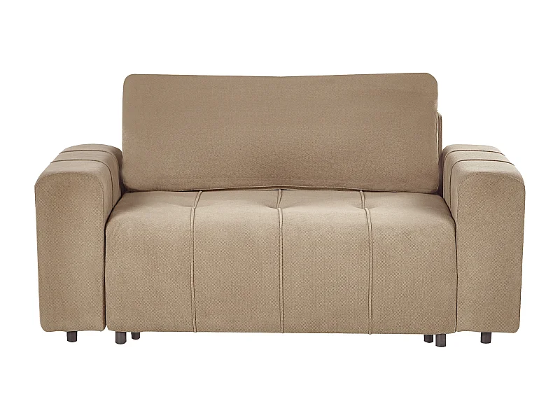 Slaapbank INNVIK Stof Bruin met opbergruimte 2-zitter