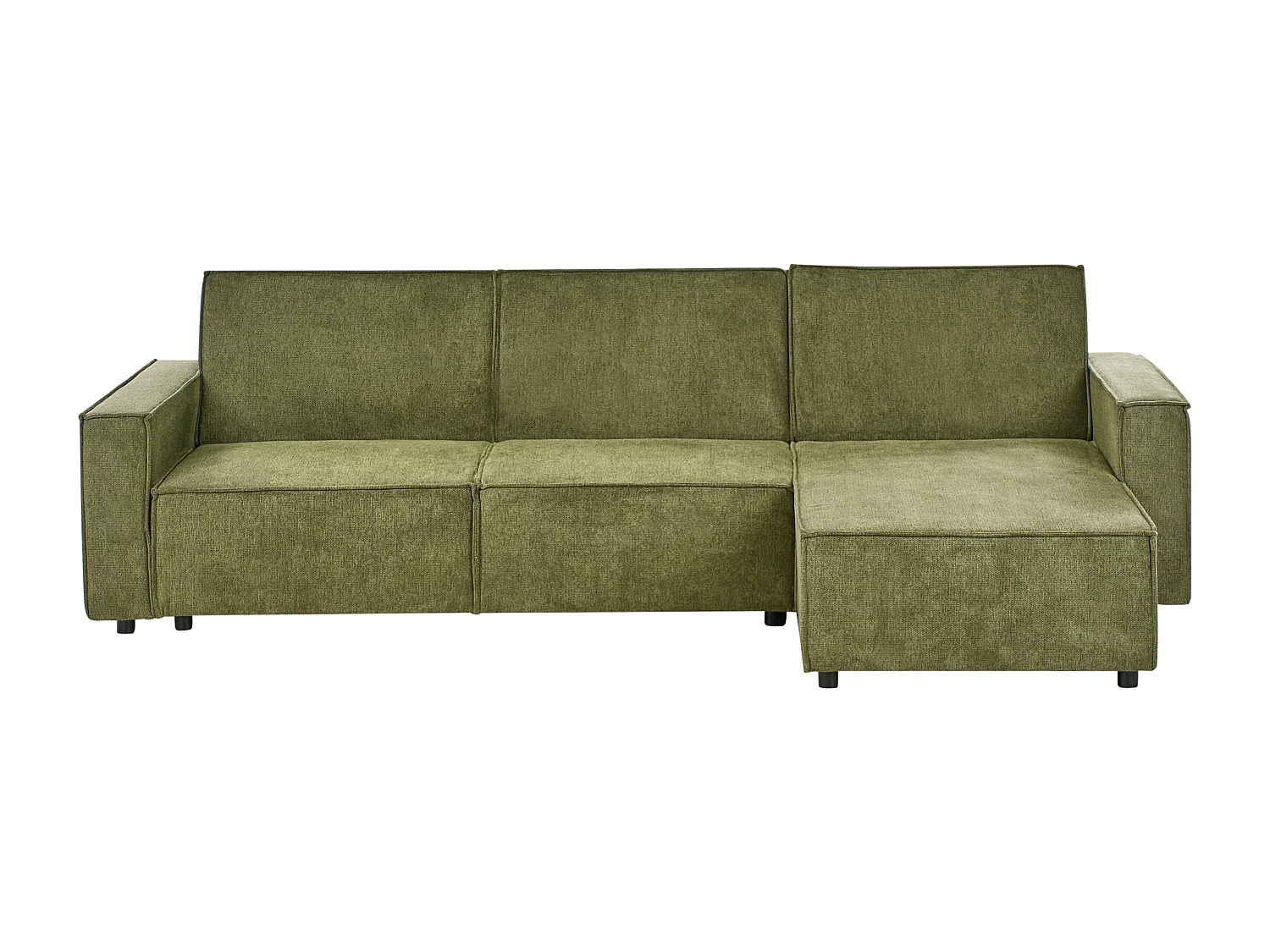 3-Sitzer Ecksofa links L-förmig Stoff dunkelgrün mit Schlaffunktion Romedal II