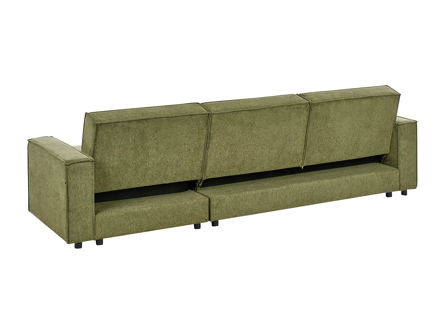 3-Sitzer Ecksofa links L-förmig Stoff dunkelgrün mit Schlaffunktion Romedal II