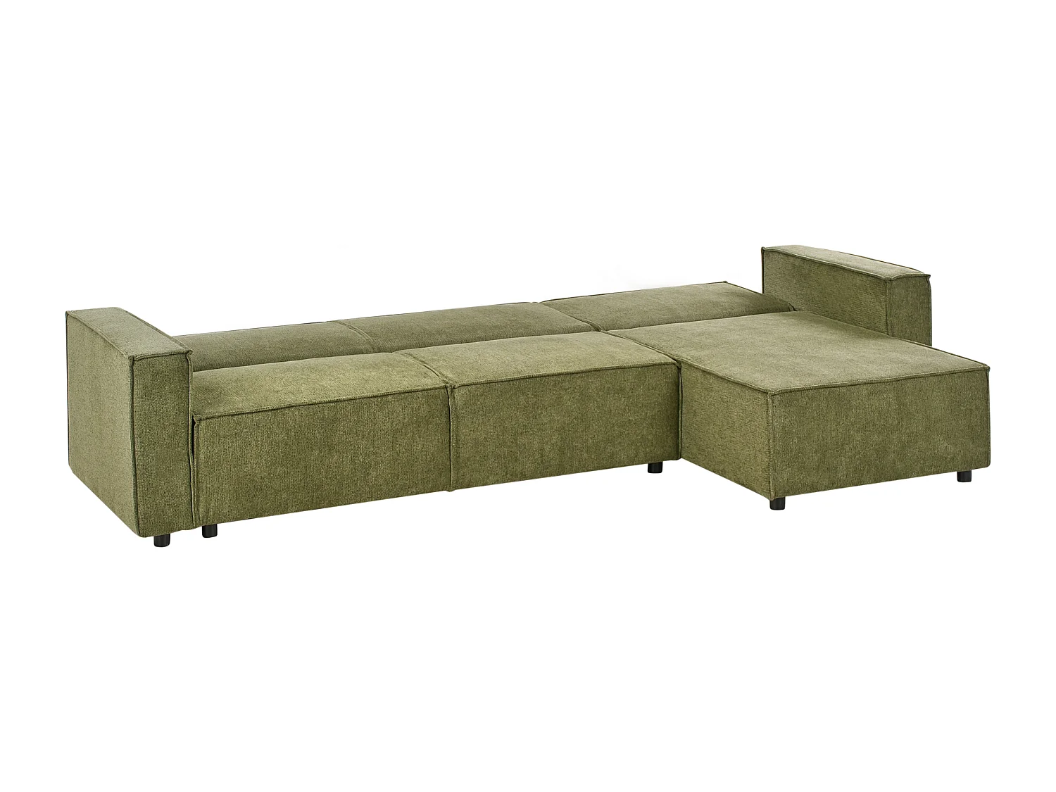 3-Sitzer Ecksofa links L-förmig Stoff dunkelgrün mit Schlaffunktion Romedal II