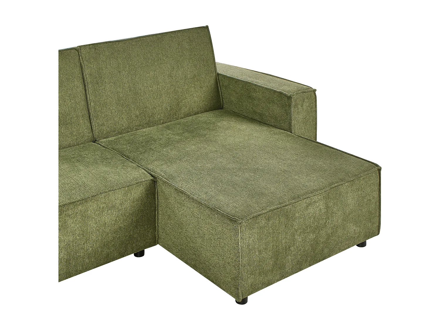 3-Sitzer Ecksofa links L-förmig Stoff dunkelgrün mit Schlaffunktion Romedal II