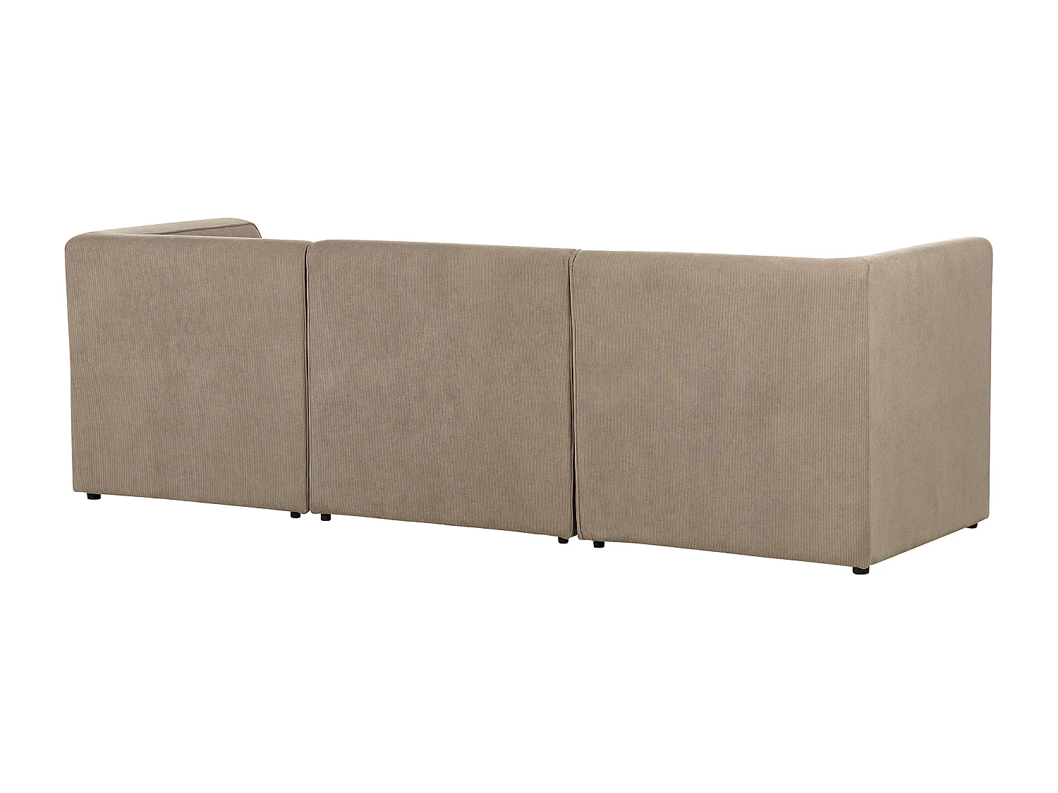 Divano modulare LEMVIG Velluto a coste Tortora con ottomana 3 posti