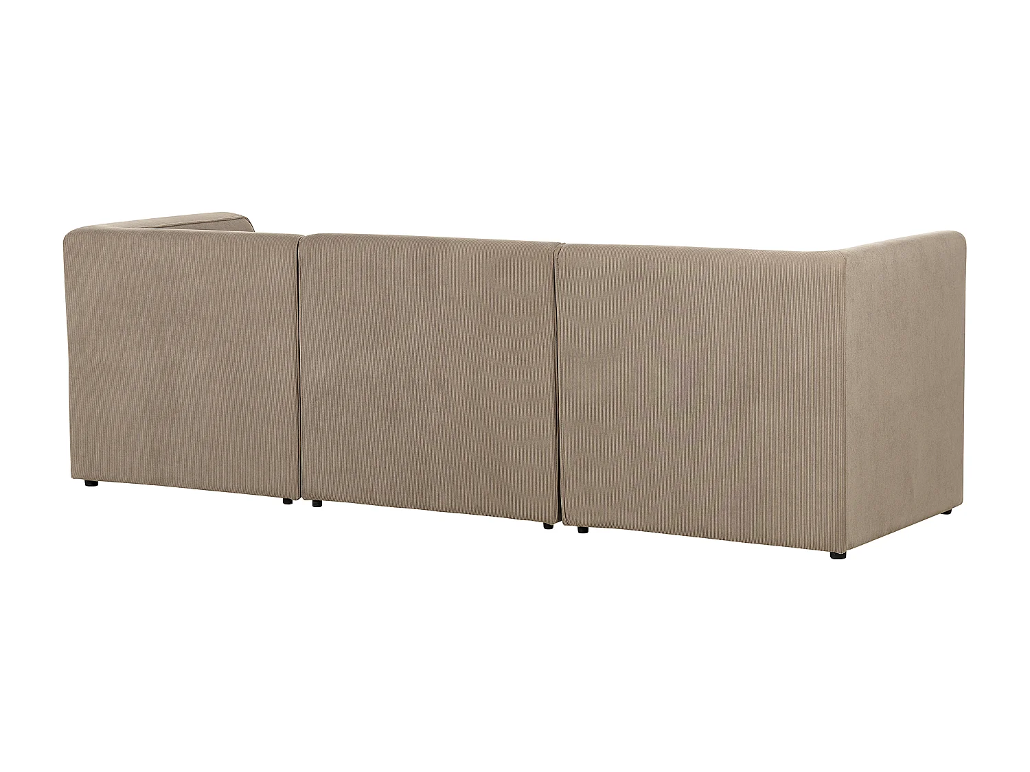 Canapé modulable 3 places LEMVIG Velours côtelé Taupe avec ottoman