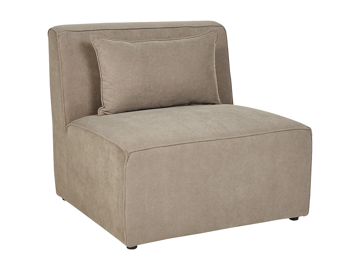 Canapé modulable 3 places LEMVIG Velours côtelé Taupe avec ottoman