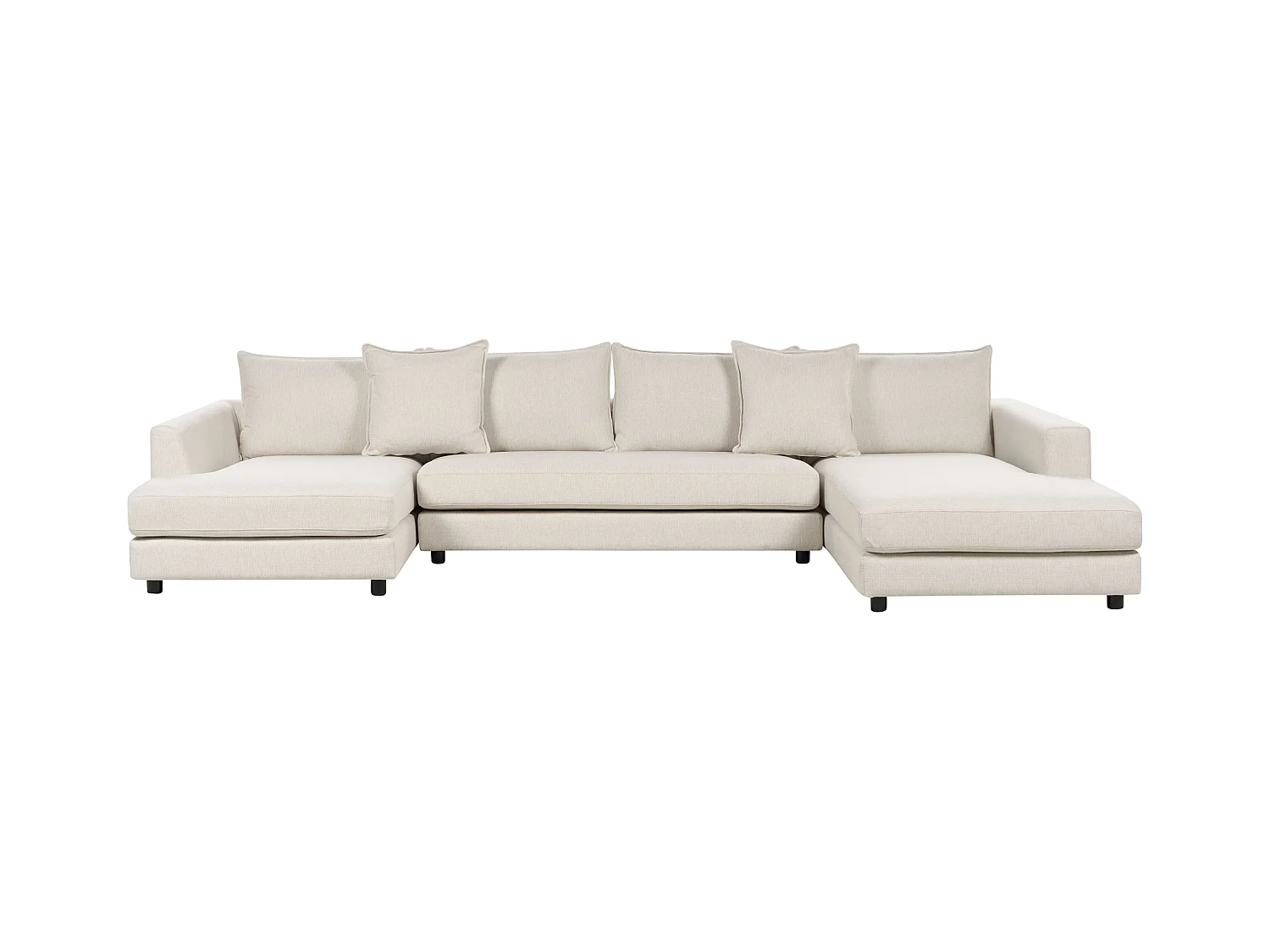 Canapé d'angle 5 places LILVIKEN Tissu Beige clair