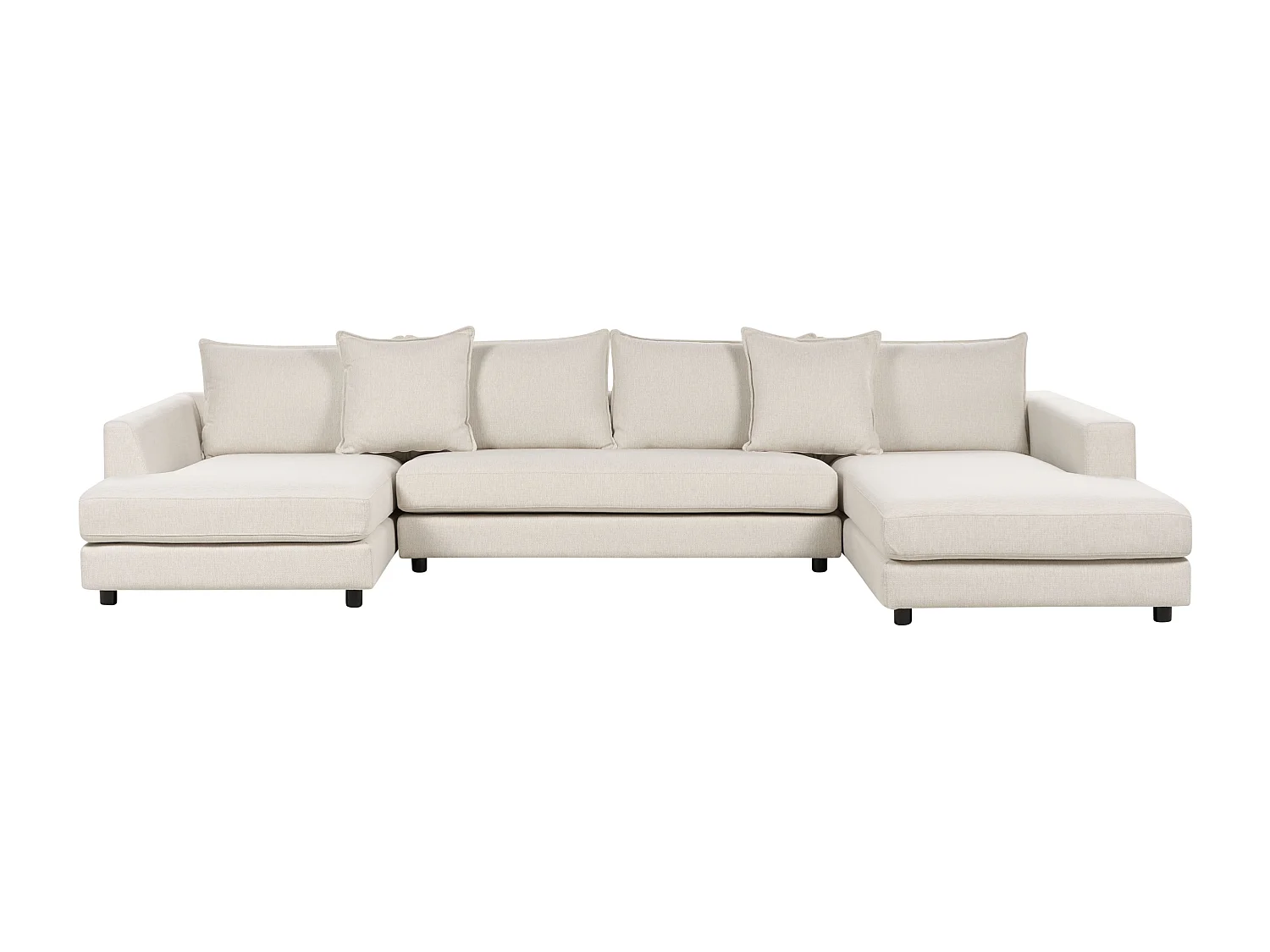 Canapé d'angle 5 places LILVIKEN Tissu Beige clair