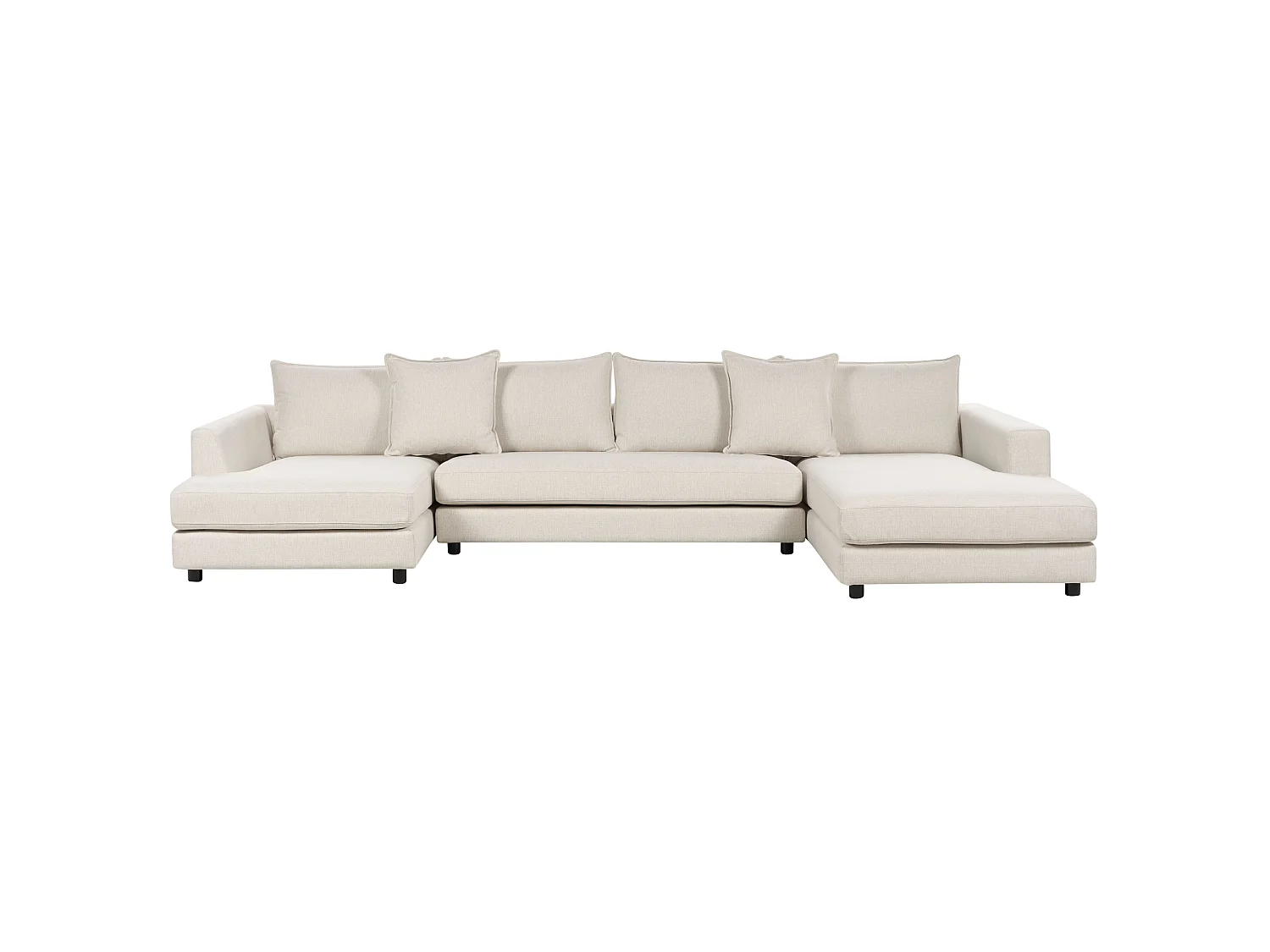 Corner Sofa 5 Seater LILVIKEN Fabric Light Beige