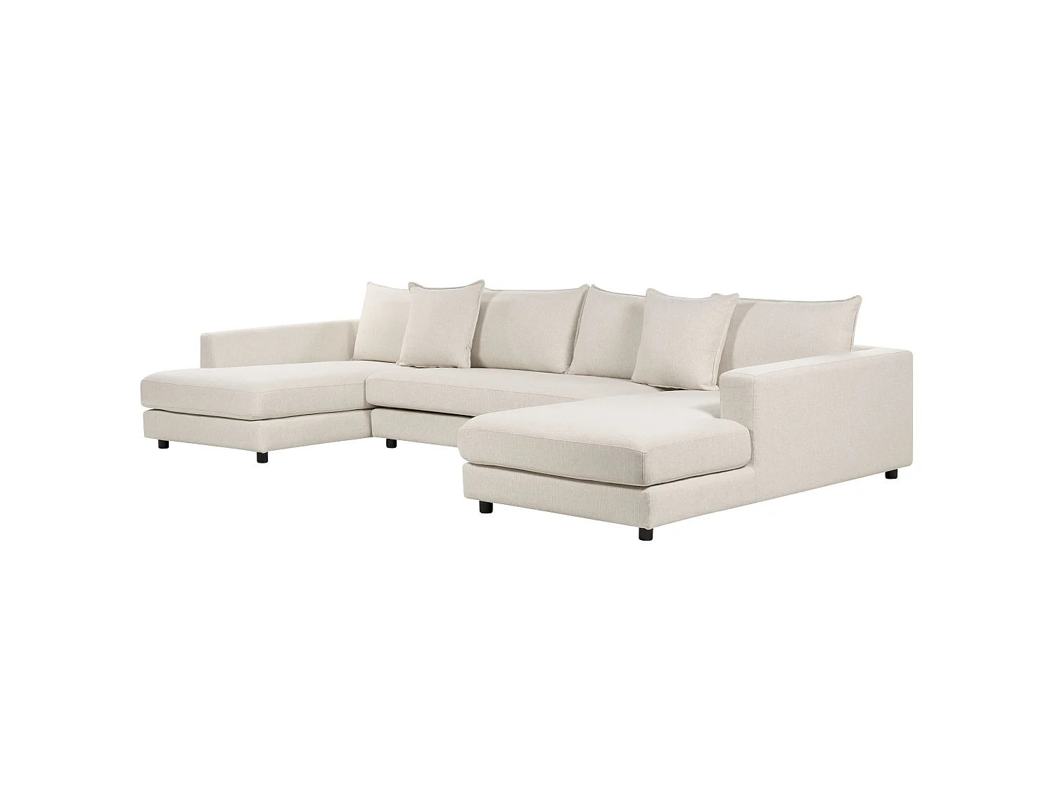 Corner Sofa 5 Seater LILVIKEN Fabric Light Beige